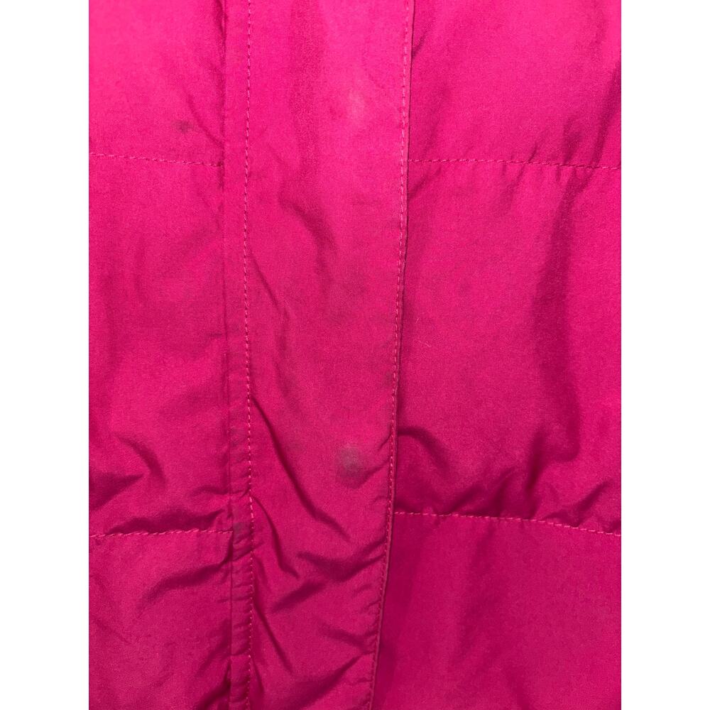 L.L. Bean women’s magenta goose down puffer coat removable faux fur hood (M Reg) - Picture 3 of 7